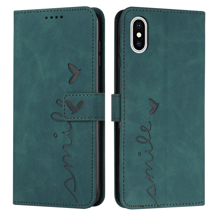 Custodia portafoglio in pelle con motivo cuore per iPhone