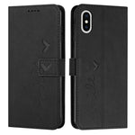 Custodia portafoglio in pelle con motivo cuore per iPhone