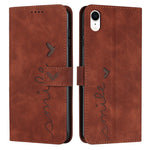 Custodia portafoglio in pelle con motivo cuore per iPhone