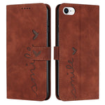 Custodia portafoglio in pelle con motivo cuore per iPhone