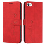 Custodia portafoglio in pelle con motivo cuore per iPhone