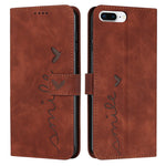 Custodia portafoglio in pelle con motivo cuore per iPhone Plus