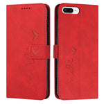 Custodia portafoglio in pelle con motivo cuore per iPhone Plus
