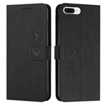 Custodia portafoglio in pelle con motivo cuore per iPhone Plus