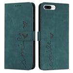 Custodia portafoglio in pelle con motivo cuore per iPhone Plus