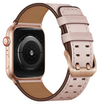 Cinturino in pelle con doppia fibbia per Apple Watch Series, 7 41mm / 6&SE&5&4 40mm / 3&2&1 38mm, 7 45mm / 6&SE&5&4 44mm / 3&2&1 42mm