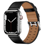 Cinturino in pelle con doppia fibbia per Apple Watch Series, 7 41mm / 6&SE&5&4 40mm / 3&2&1 38mm, 7 45mm / 6&SE&5&4 44mm / 3&2&1 42mm