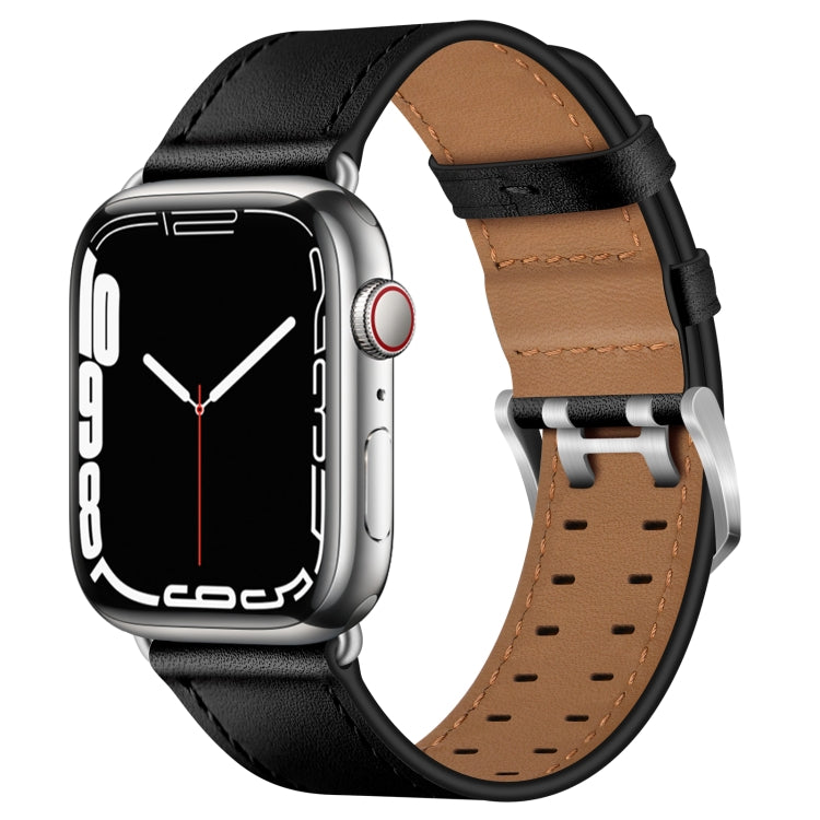 Cinturino in pelle con doppia fibbia per Apple Watch Series, 7 41mm / 6&SE&5&4 40mm / 3&2&1 38mm, 7 45mm / 6&SE&5&4 44mm / 3&2&1 42mm