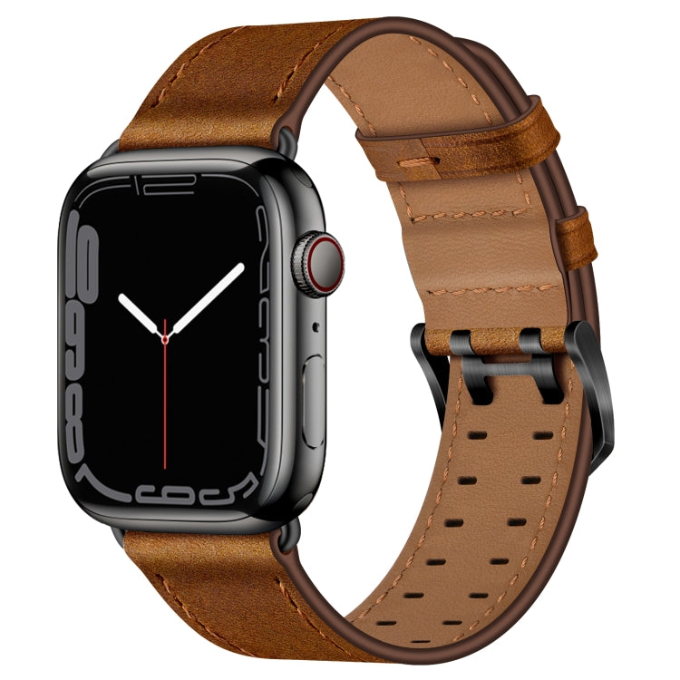 Cinturino in pelle con doppia fibbia per Apple Watch Series, 7 41mm / 6&SE&5&4 40mm / 3&2&1 38mm, 7 45mm / 6&SE&5&4 44mm / 3&2&1 42mm