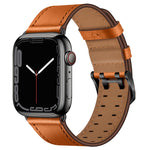 Cinturino in pelle con doppia fibbia per Apple Watch Series, 7 41mm / 6&SE&5&4 40mm / 3&2&1 38mm, 7 45mm / 6&SE&5&4 44mm / 3&2&1 42mm