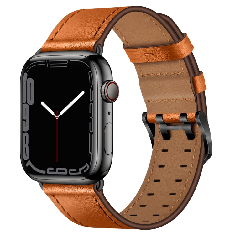 Cinturino in pelle con doppia fibbia per Apple Watch Series, 7 41mm / 6&SE&5&4 40mm / 3&2&1 38mm, 7 45mm / 6&SE&5&4 44mm / 3&2&1 42mm