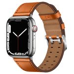 Cinturino in pelle con doppia fibbia per Apple Watch Series, 7 41mm / 6&SE&5&4 40mm / 3&2&1 38mm, 7 45mm / 6&SE&5&4 44mm / 3&2&1 42mm