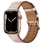 Cinturino in pelle con doppia fibbia per Apple Watch Series, 7 41mm / 6&SE&5&4 40mm / 3&2&1 38mm, 7 45mm / 6&SE&5&4 44mm / 3&2&1 42mm