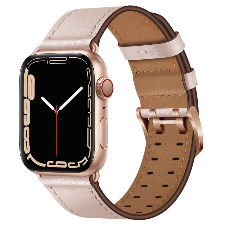 Cinturino in pelle con doppia fibbia per Apple Watch Series, 7 41mm / 6&SE&5&4 40mm / 3&2&1 38mm, 7 45mm / 6&SE&5&4 44mm / 3&2&1 42mm