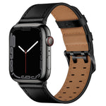 Cinturino in pelle con doppia fibbia per Apple Watch Series, 7 41mm / 6&SE&5&4 40mm / 3&2&1 38mm, 7 45mm / 6&SE&5&4 44mm / 3&2&1 42mm