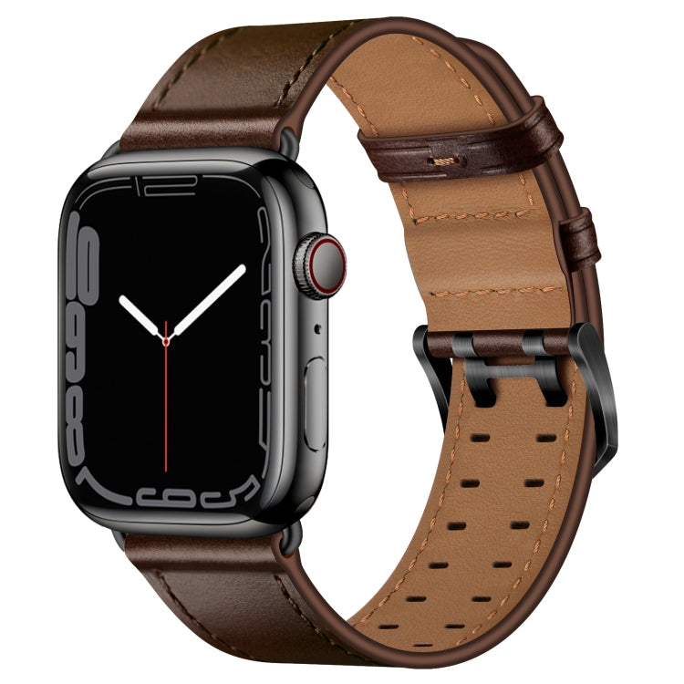 Cinturino in pelle con doppia fibbia per Apple Watch Series, 7 41mm / 6&SE&5&4 40mm / 3&2&1 38mm, 7 45mm / 6&SE&5&4 44mm / 3&2&1 42mm