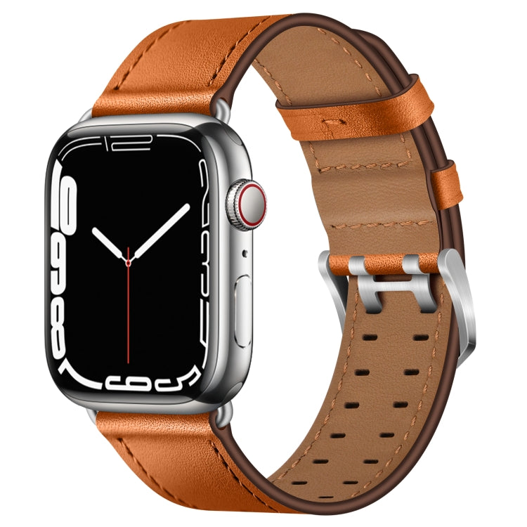 Cinturino in pelle con doppia fibbia per Apple Watch Series, 7 41mm / 6&SE&5&4 40mm / 3&2&1 38mm, 7 45mm / 6&SE&5&4 44mm / 3&2&1 42mm