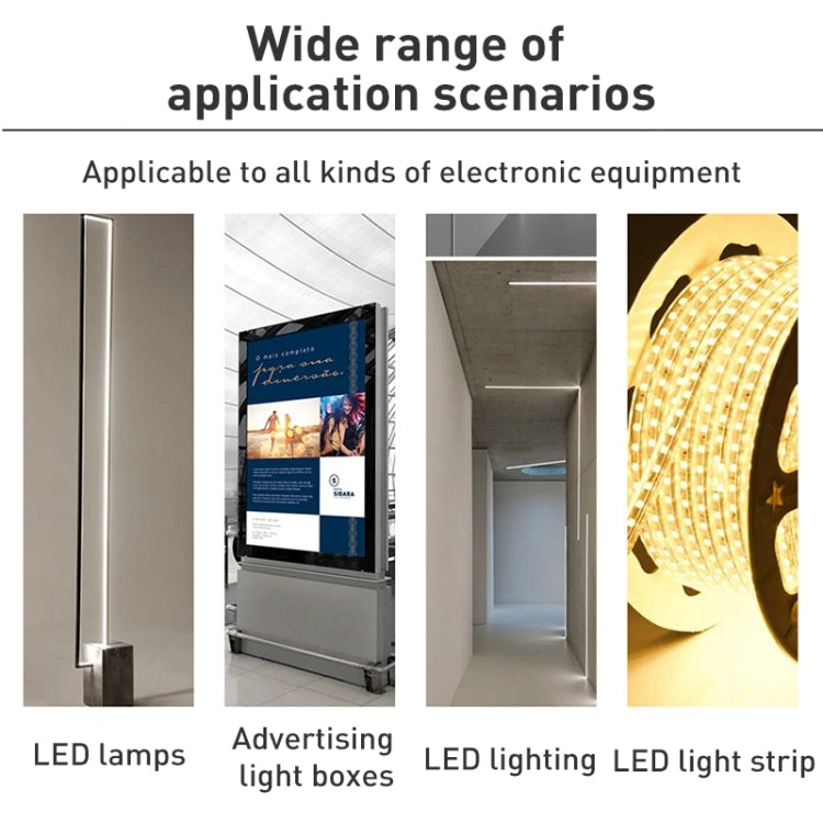 Alimentatore switching trasformatore LED, DC12V 5A 60W, DC24V 2.5A 60W, DC12V 8.5A 100W, DC24V 4.5A 100W, DC12V 12.5A 150W, DC24V 6.3A 150W, DC12V 16.7A 200W, DC24V 8.3A 200W, DC12V 25A 300W, DC24V 12.5A 300W, DC12V 33.3A 400W, DC24V 16.7A 400W