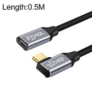 Cavo di prolunga per la trasmissione dei dati di ricarica del gomito da femmina a maschio USB-C / Type-C da 10 Gbps, 25cm, 50cm, 1m