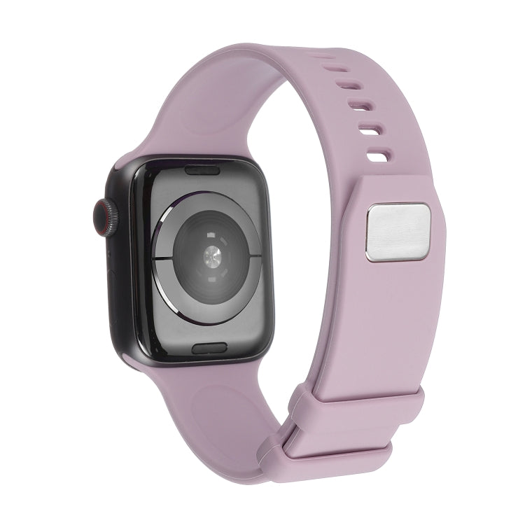 Cinturino in silicone con fibbia quadrata per Apple Watch Series, 7 41mm / 6&SE&5&4 40mm / 3&2&1 38mm, 7 45mm / 6&SE&5&4 44mm / 3&2&1 42mm