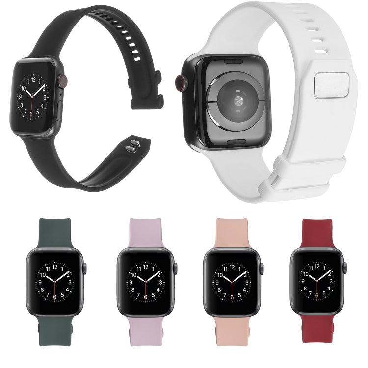 Cinturino in silicone con fibbia quadrata per Apple Watch Series, 7 41mm / 6&SE&5&4 40mm / 3&2&1 38mm, 7 45mm / 6&SE&5&4 44mm / 3&2&1 42mm