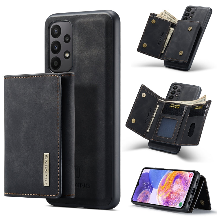 DG.MING M1 Series 3-Fold Multi Card Portafoglio + custodia magnetica per telefono, For Samsung Galaxy A23 5G