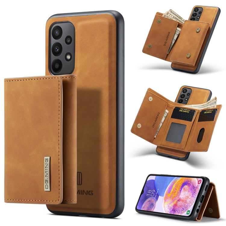 DG.MING M1 Series 3-Fold Multi Card Portafoglio + custodia magnetica per telefono, For Samsung Galaxy A23 5G