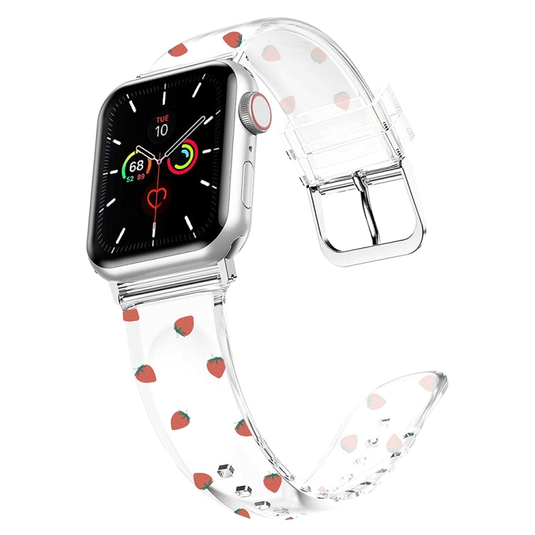 Cinturino trasparente con fibbia quadrata per Apple Watch Series, 7 41mm / 6&SE&5&4 40mm / 3&2&1 38mm, 7 45mm / 6&SE&5&4 44mm / 3&2&1 42mm