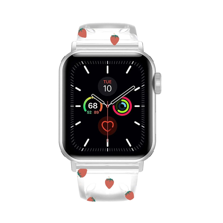 Cinturino trasparente con fibbia quadrata per Apple Watch Series, 7 41mm / 6&SE&5&4 40mm / 3&2&1 38mm, 7 45mm / 6&SE&5&4 44mm / 3&2&1 42mm
