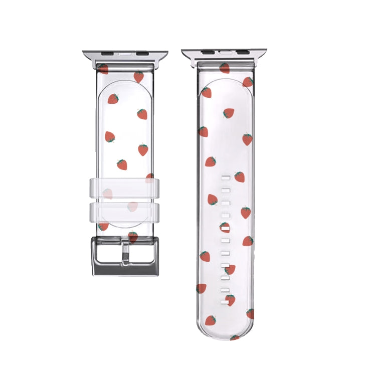 Cinturino trasparente con fibbia quadrata per Apple Watch Series, 7 41mm / 6&SE&5&4 40mm / 3&2&1 38mm, 7 45mm / 6&SE&5&4 44mm / 3&2&1 42mm