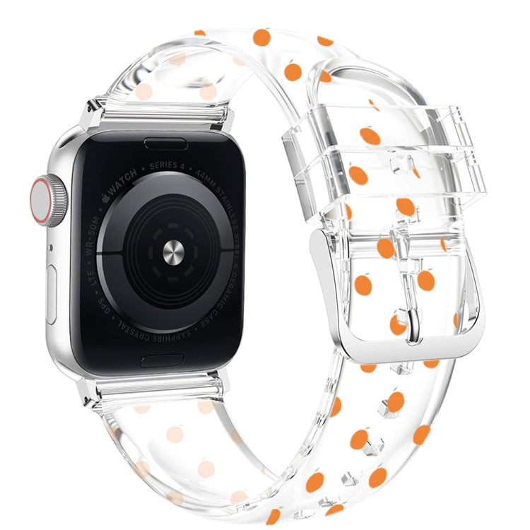 Cinturino trasparente con fibbia quadrata per Apple Watch Series, 7 41mm / 6&SE&5&4 40mm / 3&2&1 38mm, 7 45mm / 6&SE&5&4 44mm / 3&2&1 42mm