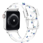 Cinturino trasparente con fibbia quadrata per Apple Watch Series, 7 41mm / 6&SE&5&4 40mm / 3&2&1 38mm, 7 45mm / 6&SE&5&4 44mm / 3&2&1 42mm
