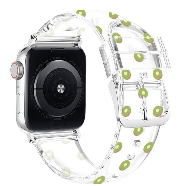 Cinturino trasparente con fibbia quadrata per Apple Watch Series, 7 41mm / 6&SE&5&4 40mm / 3&2&1 38mm, 7 45mm / 6&SE&5&4 44mm / 3&2&1 42mm