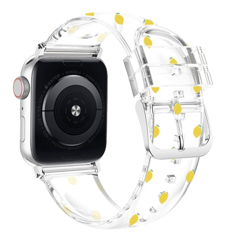 Cinturino trasparente con fibbia quadrata per Apple Watch Series, 7 41mm / 6&SE&5&4 40mm / 3&2&1 38mm, 7 45mm / 6&SE&5&4 44mm / 3&2&1 42mm
