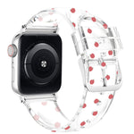 Cinturino trasparente con fibbia quadrata per Apple Watch Series, 7 41mm / 6&SE&5&4 40mm / 3&2&1 38mm, 7 45mm / 6&SE&5&4 44mm / 3&2&1 42mm