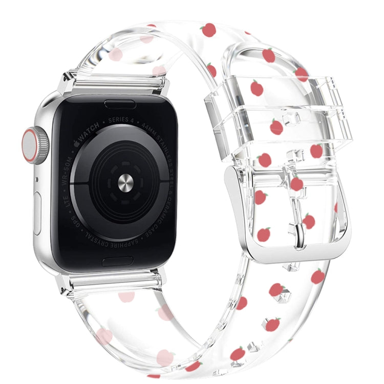 Cinturino trasparente con fibbia quadrata per Apple Watch Series, 7 41mm / 6&SE&5&4 40mm / 3&2&1 38mm, 7 45mm / 6&SE&5&4 44mm / 3&2&1 42mm
