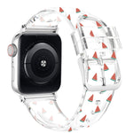 Cinturino trasparente con fibbia quadrata per Apple Watch Series, 7 41mm / 6&SE&5&4 40mm / 3&2&1 38mm, 7 45mm / 6&SE&5&4 44mm / 3&2&1 42mm