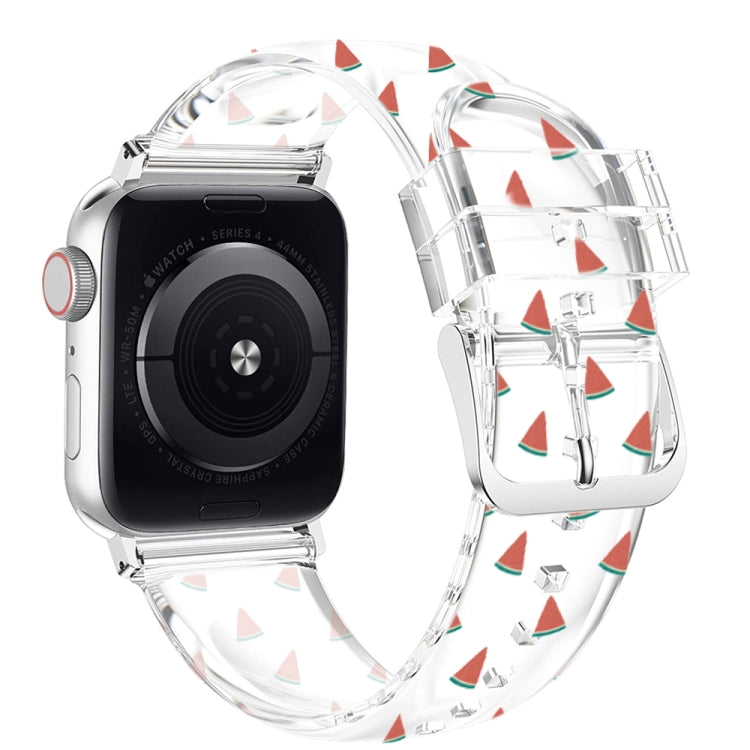 Cinturino trasparente con fibbia quadrata per Apple Watch Series, 7 41mm / 6&SE&5&4 40mm / 3&2&1 38mm, 7 45mm / 6&SE&5&4 44mm / 3&2&1 42mm