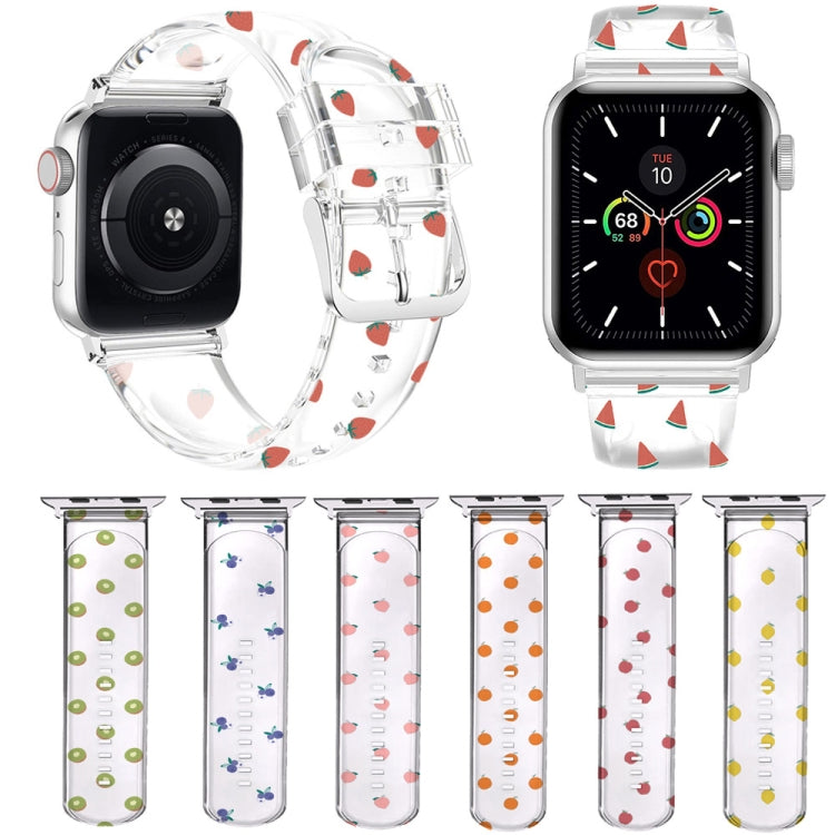 Cinturino trasparente con fibbia quadrata per Apple Watch Series, 7 41mm / 6&SE&5&4 40mm / 3&2&1 38mm, 7 45mm / 6&SE&5&4 44mm / 3&2&1 42mm