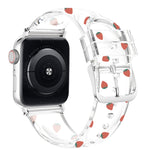 Cinturino trasparente con fibbia quadrata per Apple Watch Series, 7 41mm / 6&SE&5&4 40mm / 3&2&1 38mm, 7 45mm / 6&SE&5&4 44mm / 3&2&1 42mm