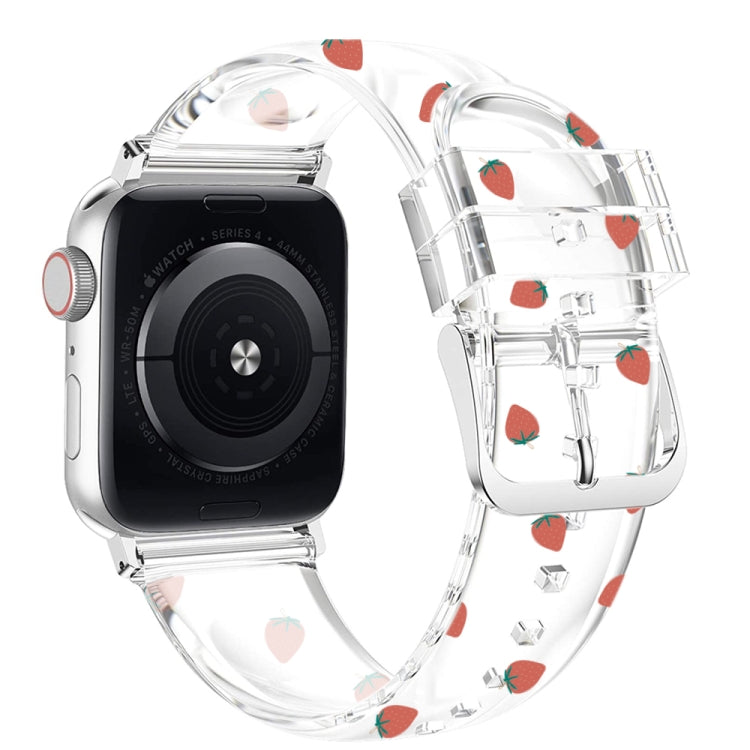 Cinturino trasparente con fibbia quadrata per Apple Watch Series, 7 41mm / 6&SE&5&4 40mm / 3&2&1 38mm, 7 45mm / 6&SE&5&4 44mm / 3&2&1 42mm