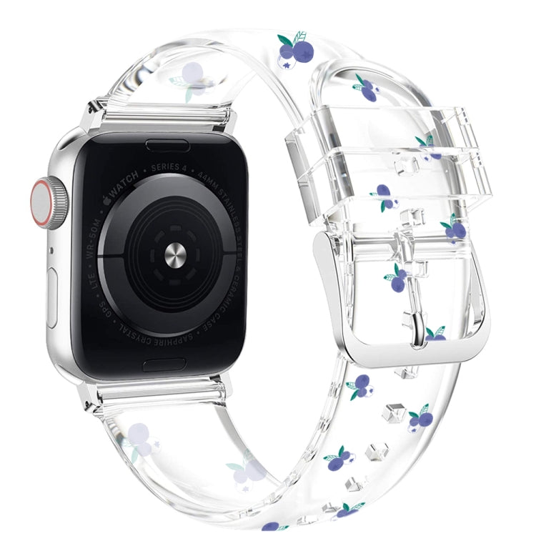 Cinturino trasparente con fibbia quadrata per Apple Watch Series, 7 41mm / 6&SE&5&4 40mm / 3&2&1 38mm, 7 45mm / 6&SE&5&4 44mm / 3&2&1 42mm