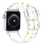 Cinturino trasparente con fibbia quadrata per Apple Watch Series, 7 41mm / 6&SE&5&4 40mm / 3&2&1 38mm, 7 45mm / 6&SE&5&4 44mm / 3&2&1 42mm