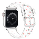 Cinturino trasparente con fibbia quadrata per Apple Watch Series, 7 41mm / 6&SE&5&4 40mm / 3&2&1 38mm, 7 45mm / 6&SE&5&4 44mm / 3&2&1 42mm