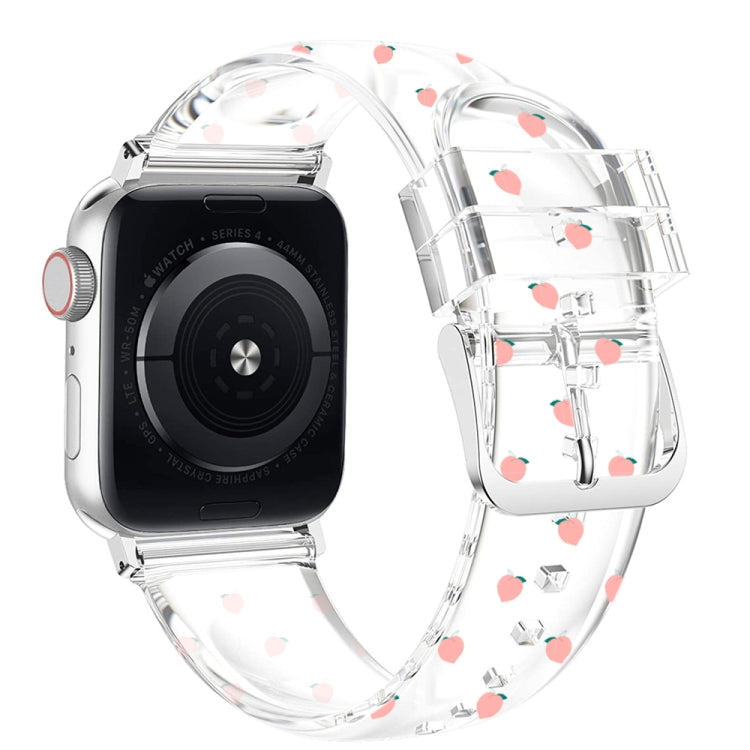 Cinturino trasparente con fibbia quadrata per Apple Watch Series, 7 41mm / 6&SE&5&4 40mm / 3&2&1 38mm, 7 45mm / 6&SE&5&4 44mm / 3&2&1 42mm