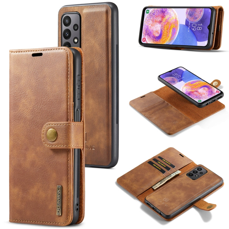 Custodia per telefono in pelle magnetica staccabile con struttura Crazy Horse DG.MING, For Samsung Galaxy A23 5G