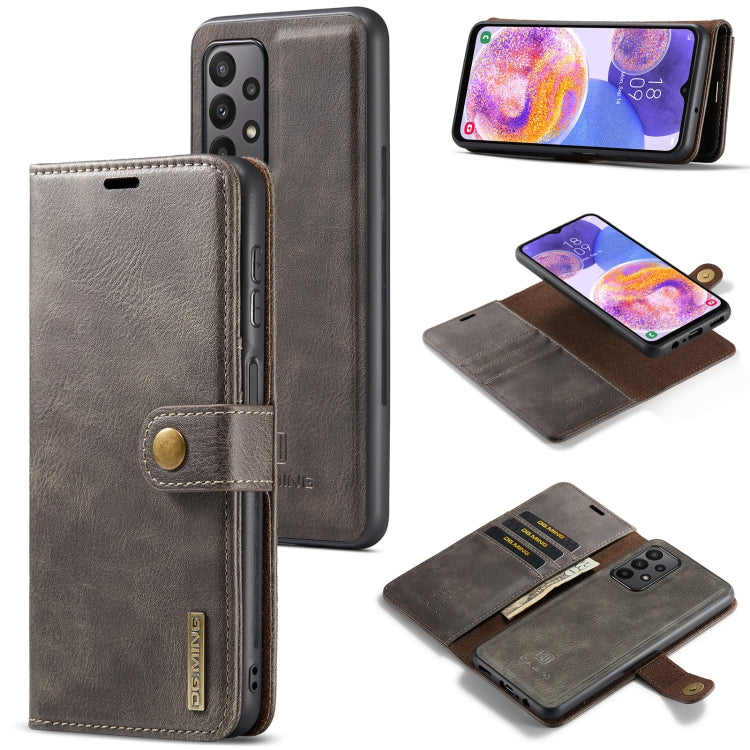 Custodia per telefono in pelle magnetica staccabile con struttura Crazy Horse DG.MING, For Samsung Galaxy A23 5G