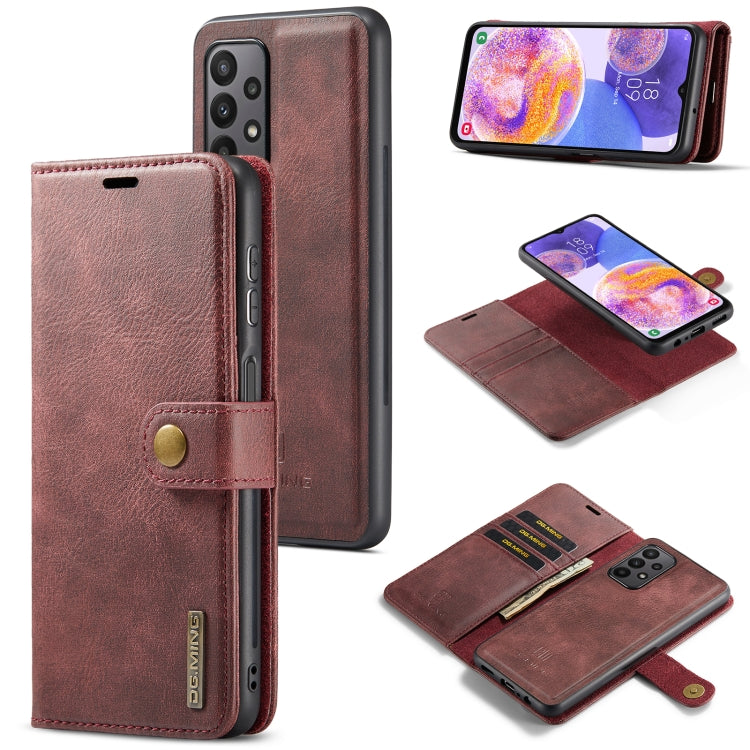 Custodia per telefono in pelle magnetica staccabile con struttura Crazy Horse DG.MING, For Samsung Galaxy A23 5G