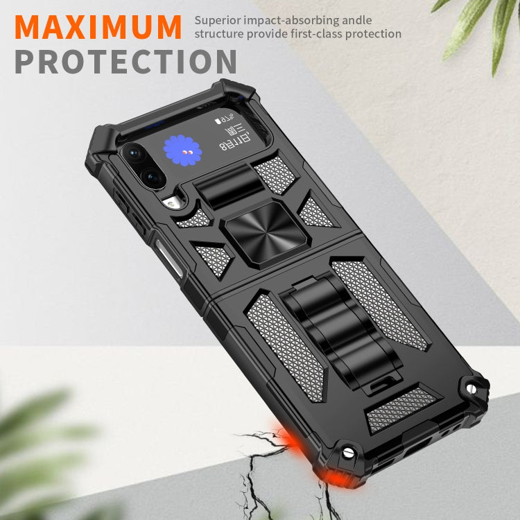 Armatura antiurto TPU + custodia protettiva magnetica per PC con supporto, For Samsung Galaxy Z Flip4