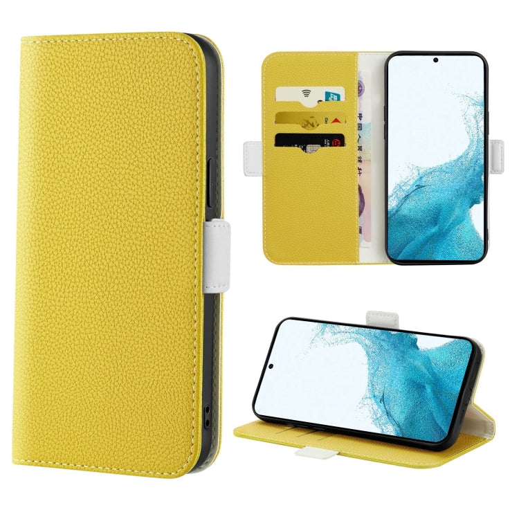 Custodia per telefono in pelle color caramella Litchi Texture, For Samsung Galaxy S22 5G, For Samsung Galaxy S22+ 5G, For Samsung Galaxy S22 Ultra 5G